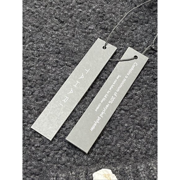 Tahari Sweater Blazer Womens M Black Fuzzy Knit Sliver Buttons Classic Capsule - Picture 3 of 8